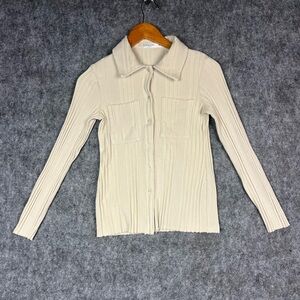 Stateside Beige Ribbed Knit Top Size XS